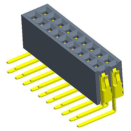 1.27mmFemale Header  Dual Row  90°